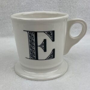 Anthropologie Monogram E White Ceramic Coffee Mug